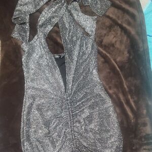 SHEIN Black Glitter Backless Dress